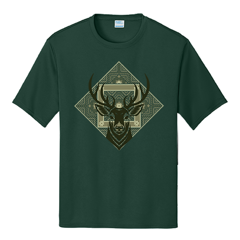 Deer to Be Hmong Performance Tee featuring UV-protection fabric and Dry Zone® moisture-wicking technology for outdoor comfort