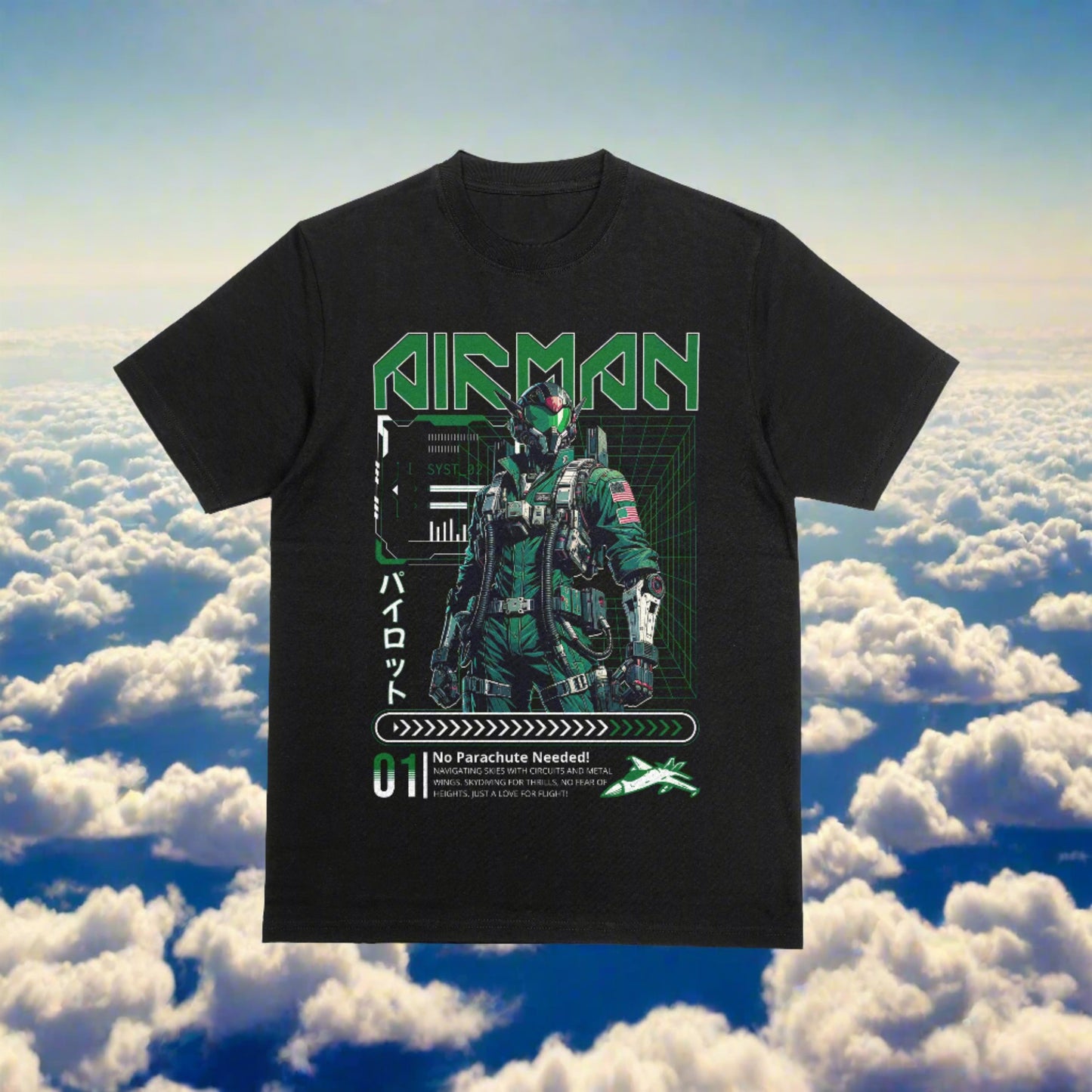 Airman on Black Tee